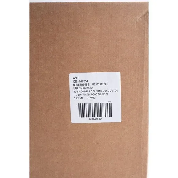 Anthropologie Womens Cream Caged Sandals Heels Lace tie Sz 5 EU 35 Leather New - Picture 10 of 10